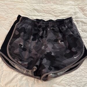 Nike Black and Gray Camo Athletic Shorts